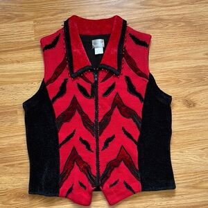 Unique Red and Black Vest - size S